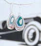 Harley fordite earrings - mint sparkles - Image 1