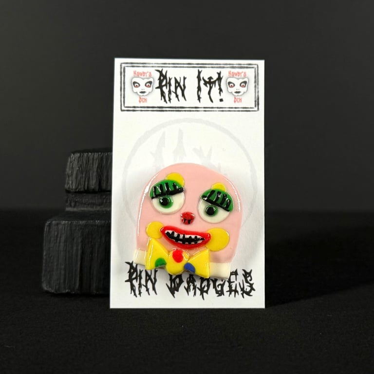 Pin It! Mr Blobby Polymer Clay Pin Badge 