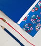Blue Daisy Leather Journal, lined with Chiyogami Paper, perfect Mothers Day Gift - Image 4