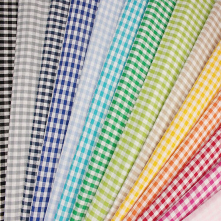 Gingham Tablecloths  Mini Check . 100 to 400 x 135 cm 100 % Cotton  1.4"