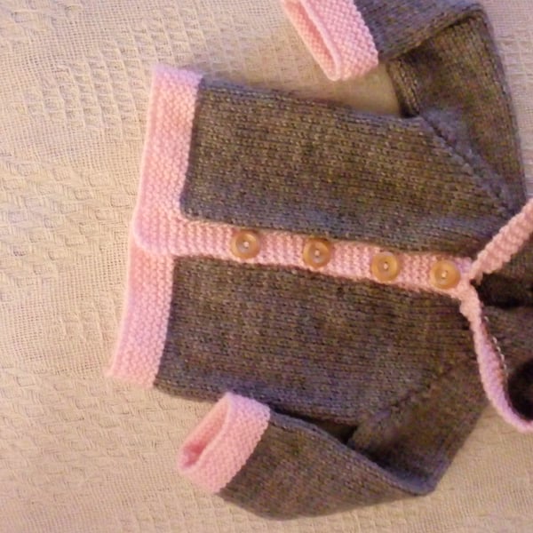 Unisex hand-knitted baby coat