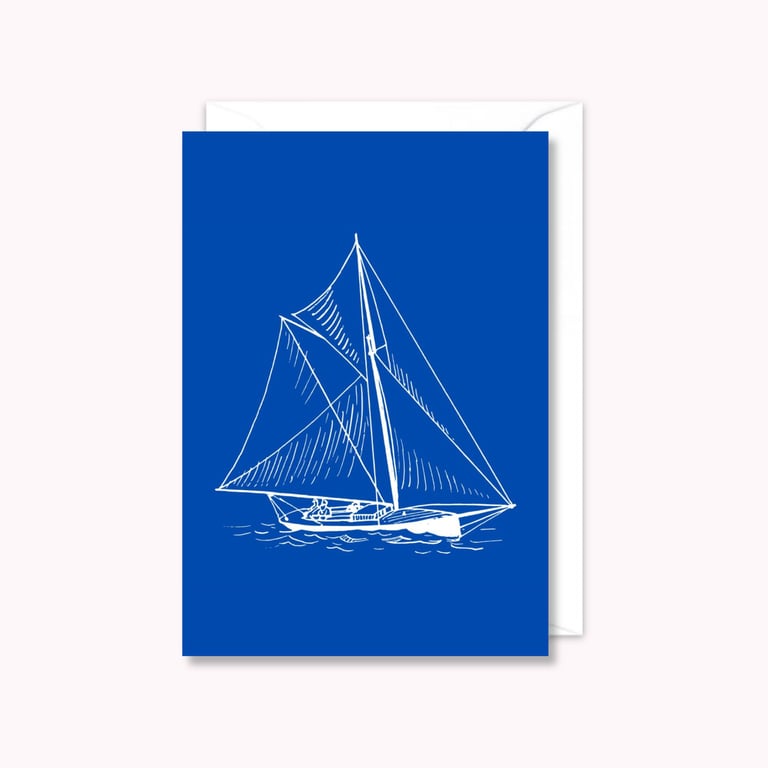 Sailing Yacht Greeting Card: Boat Lover Birthday Card (701)