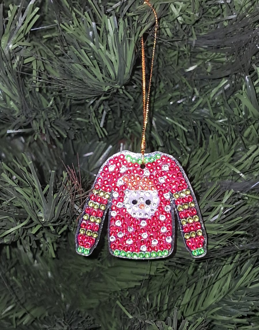 Crystal Art Christmas Jumper Tree Ornament 