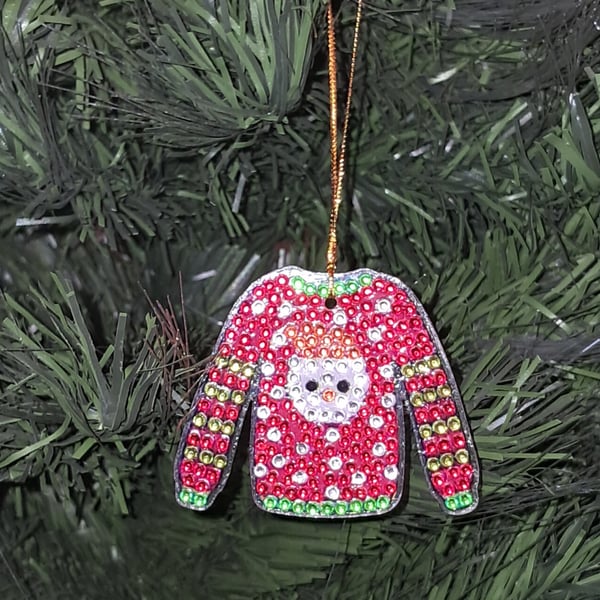 Crystal Art Christmas Jumper Tree Ornament 
