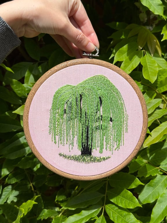 Weeping Willow Embroidery Art