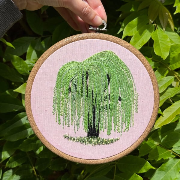 Weeping Willow Embroidery Art
