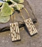 Ceramic hoop earrings - sgraffito grey - Image 1