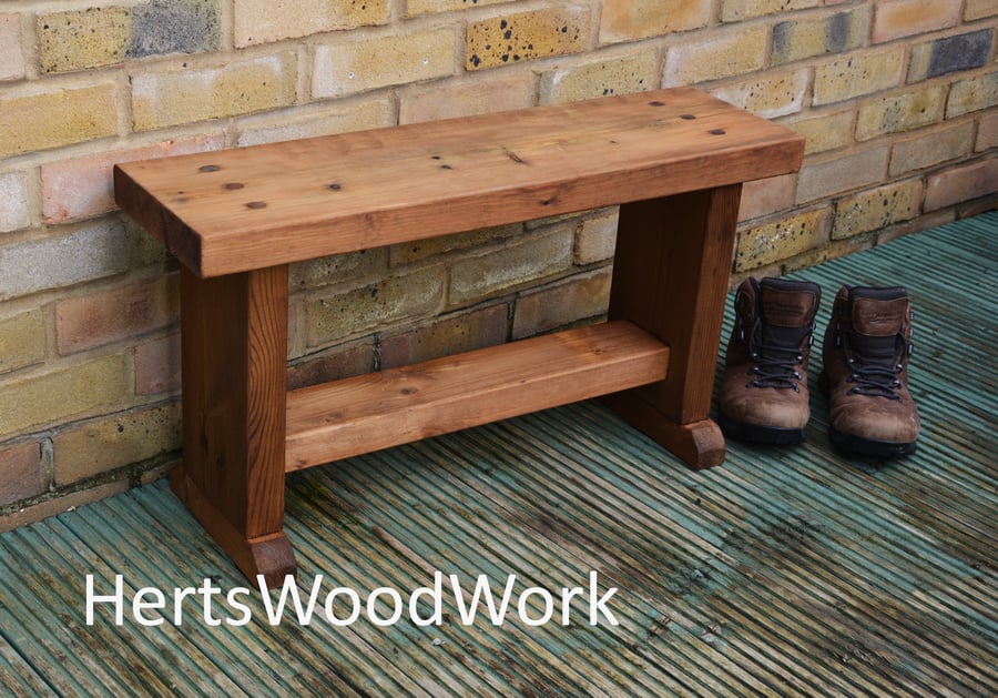 Handmade Wooden Garden Bench 75cm