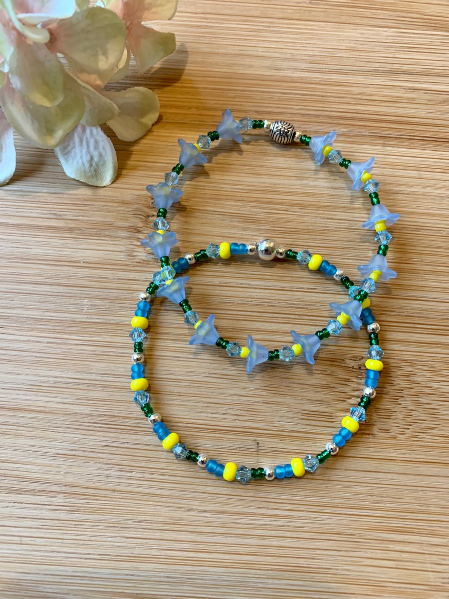 Forget me Not Flower Stacking Bracelets