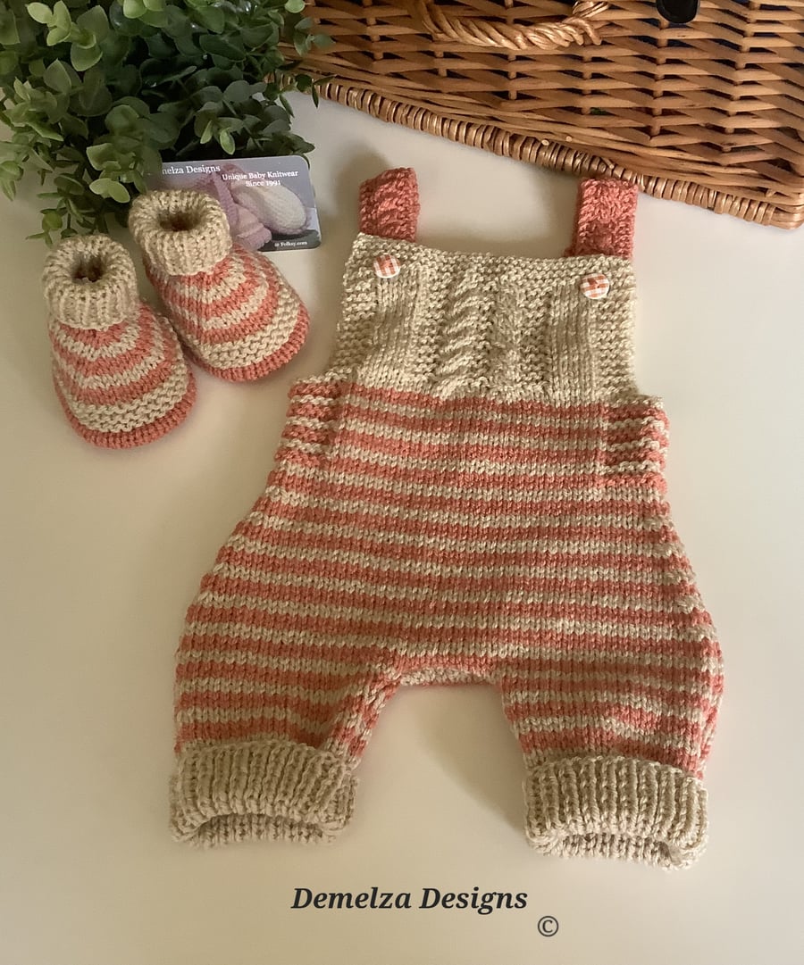 Baby Designer Stripey Rompers & Matching Booties Set 0-3 months size