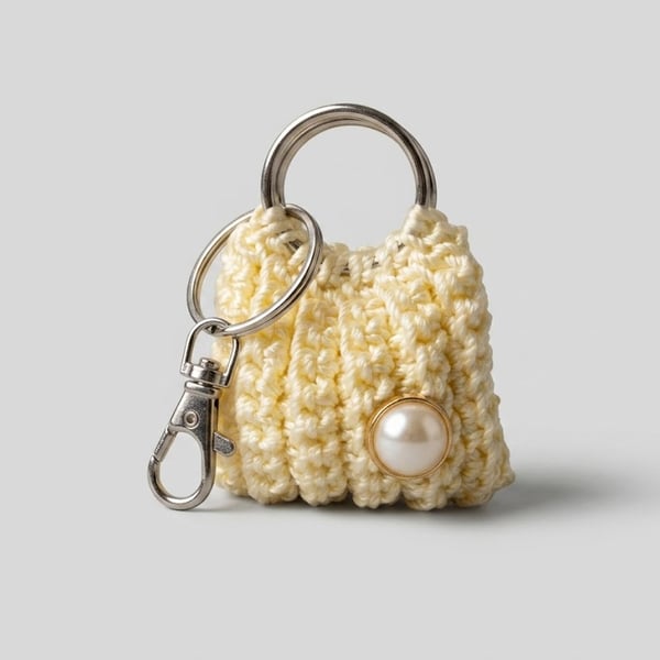 Handmade Ribbed Crochet Keyring
