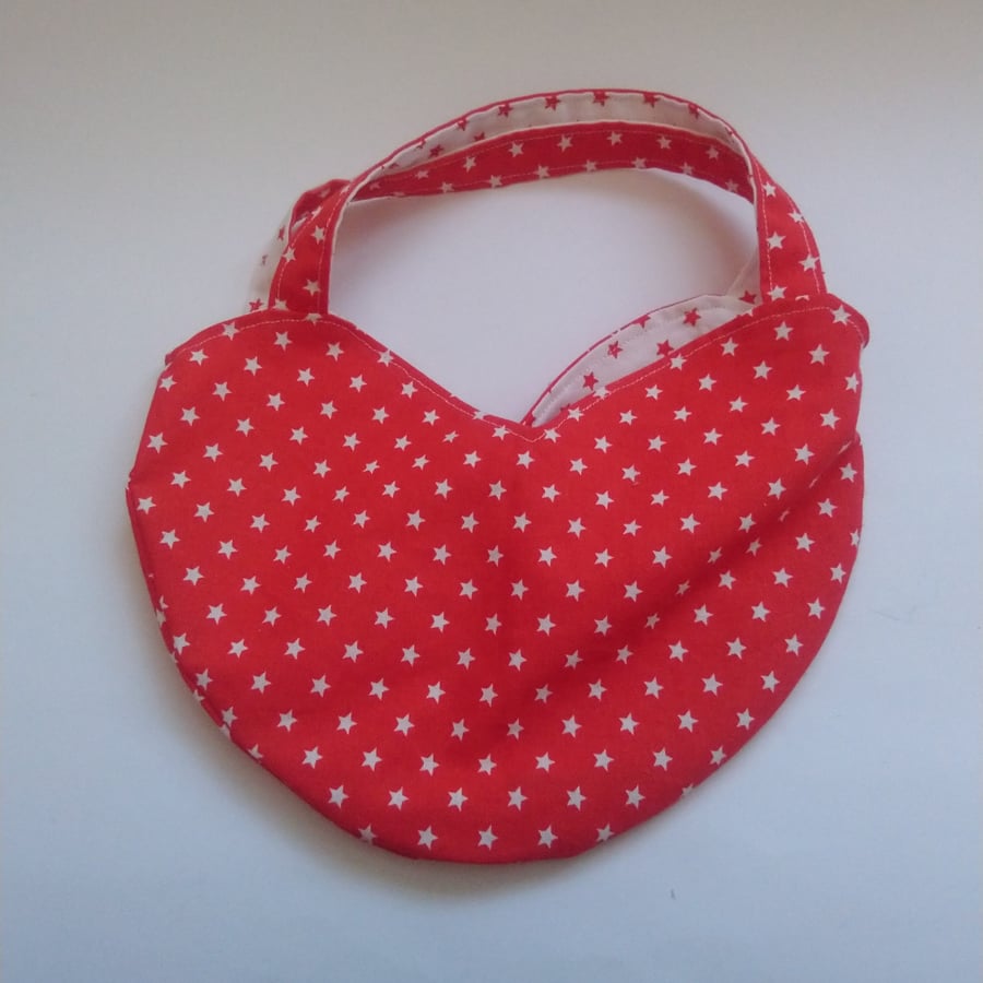 Heart Shaped Reversible Gift Bag with Star Design