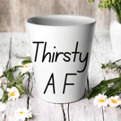 Thirsty A F Plant Pot -Succulent Cactus Flower Pot 