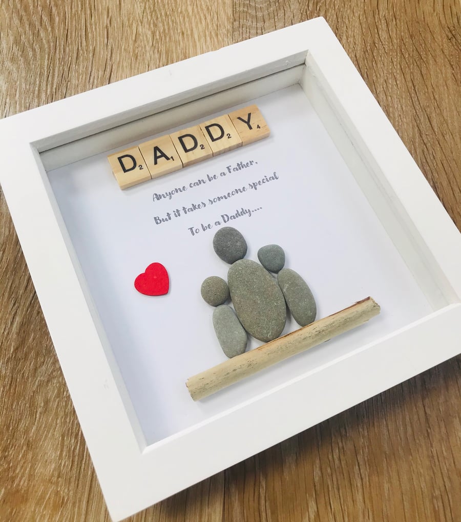 Personalised Fathers Day Pebble Art, Personalised Gifts, Fathers day gift