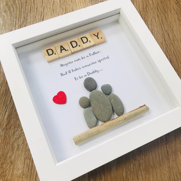 Personalised Fathers Day Pebble Art, Personalised Gifts, Fathers day gift
