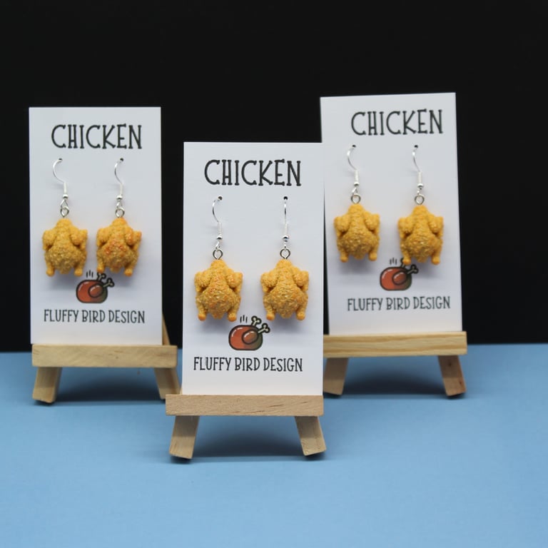Fried Chicken Earrings – Quirky Mini Roast Dinner 