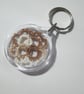  Brown and white Tatted key-ring  - Image 1