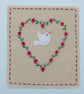 Dove with Love, hand-stitched, special little card to keep, for any occasion - Image 2