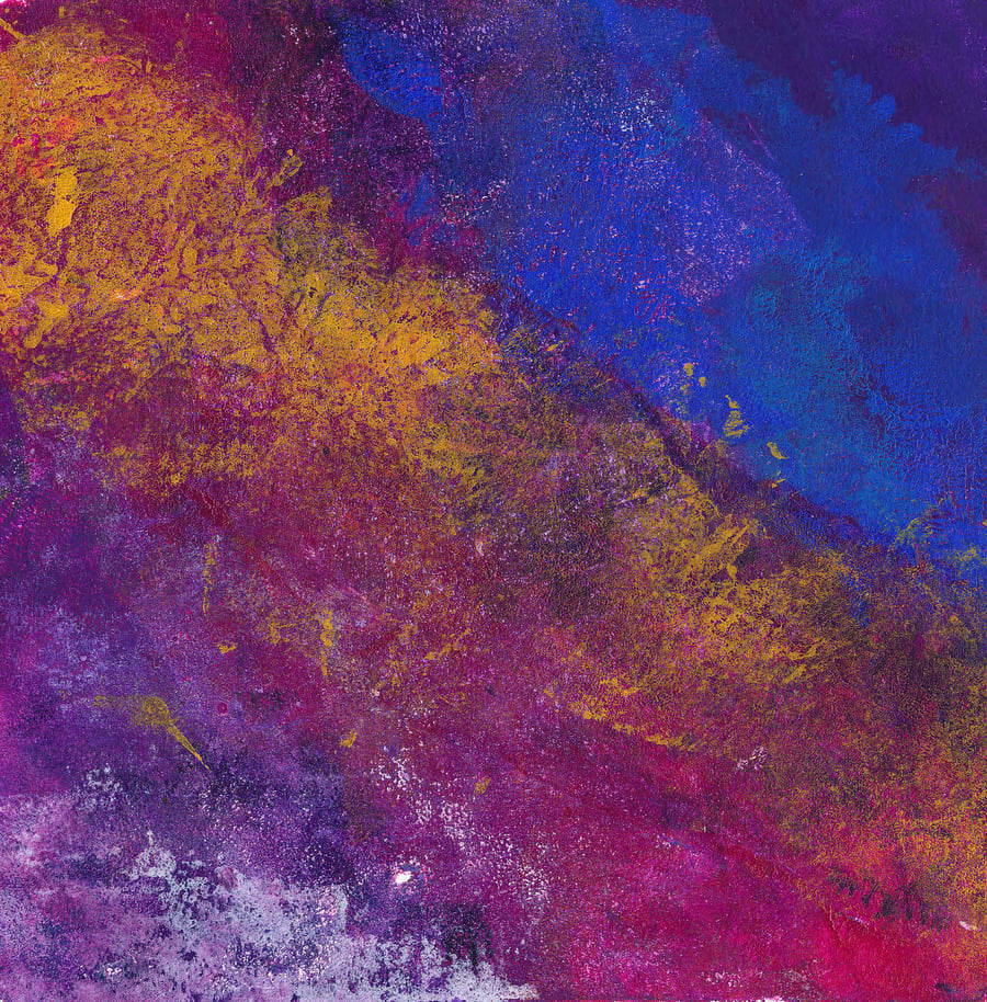 Monotype print, Hubble 2. Inspired by images from Hubble and Webb telescope