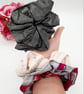 Set of 3 scrunchies,  grey, raspberry pink and cream satin.  - Image 3