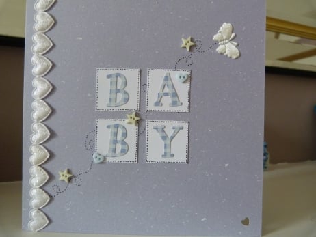 New Baby Boy Hearts Card