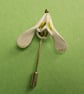 SNOWDROP LAPEL FLOWER PIN White Spring Wedding Corsage HANDMADE HAND PAINTED  - Image 2
