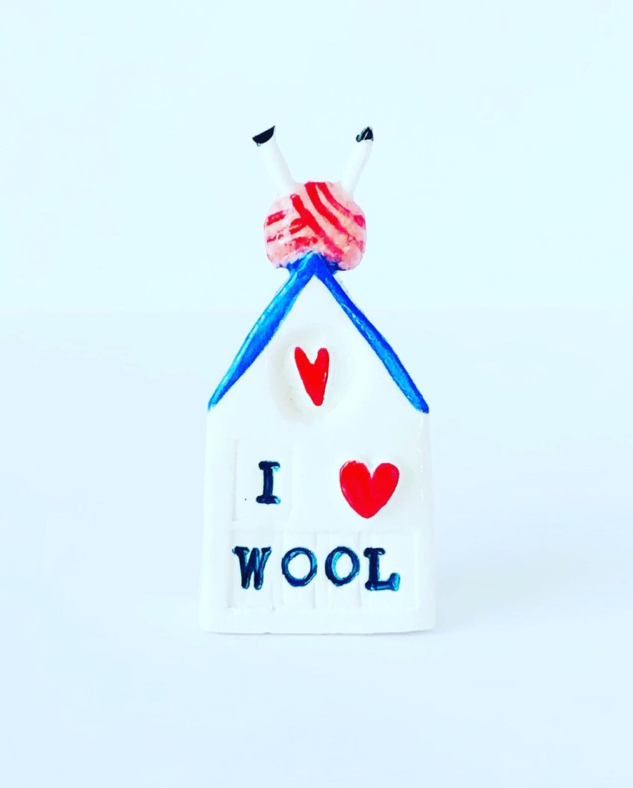 Little Houses - I love Wool, Porcelain, Ceramic