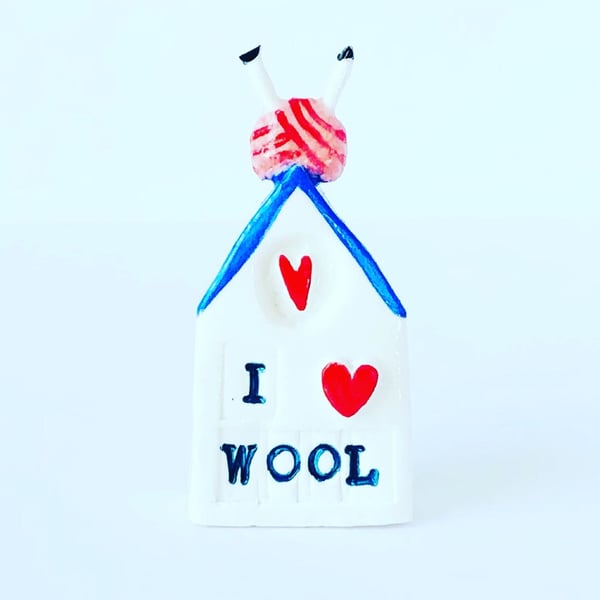 Little Houses - I love Wool, Porcelain, Ceramic