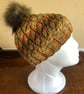 Cabled, Hand Knitted Hat 3 with removable pom pom (Aran) - Small - Image 9