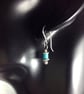  Turquoise and silver earrings lightweight, small gemstone bead  - Image 4
