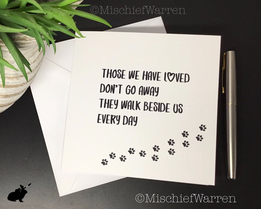 Pet Sympathy Card for Dog or Cat Loss