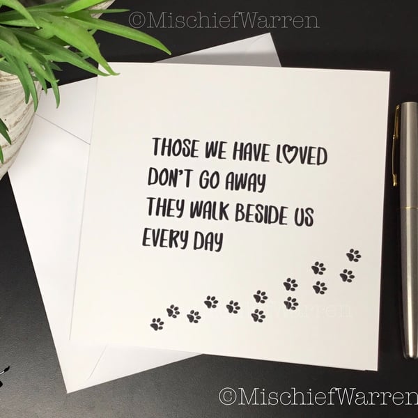 Pet Sympathy Card for Dog or Cat Loss