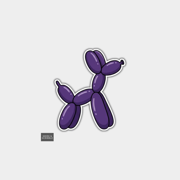 Funny Vinyl Die Cut Sticker For Adults - Cute Balloon Dog