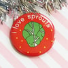 christmas badge - i love sprouts - 58mm pin badge 