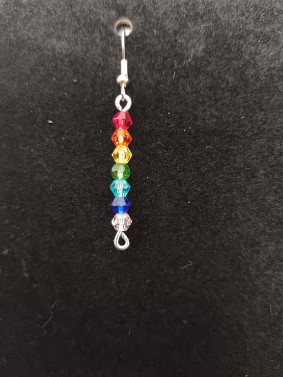 Beaded Handmade Drop rainbow earrings