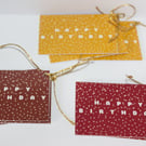 9 Autumn Edition birthday gift tags brown, red, ochre