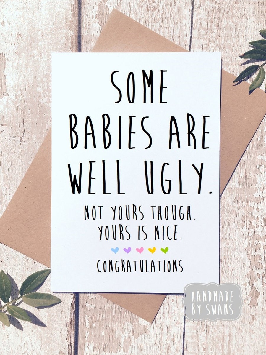 Funny new baby card, funny greeting card, funny, new baby, congratulations card,