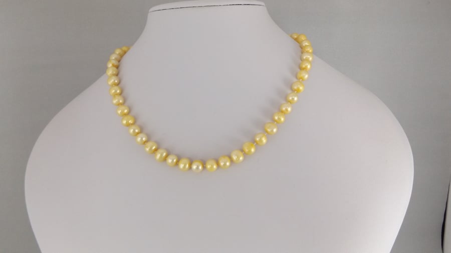 champagne baroque Freshwater Cultured Pearl Necklace