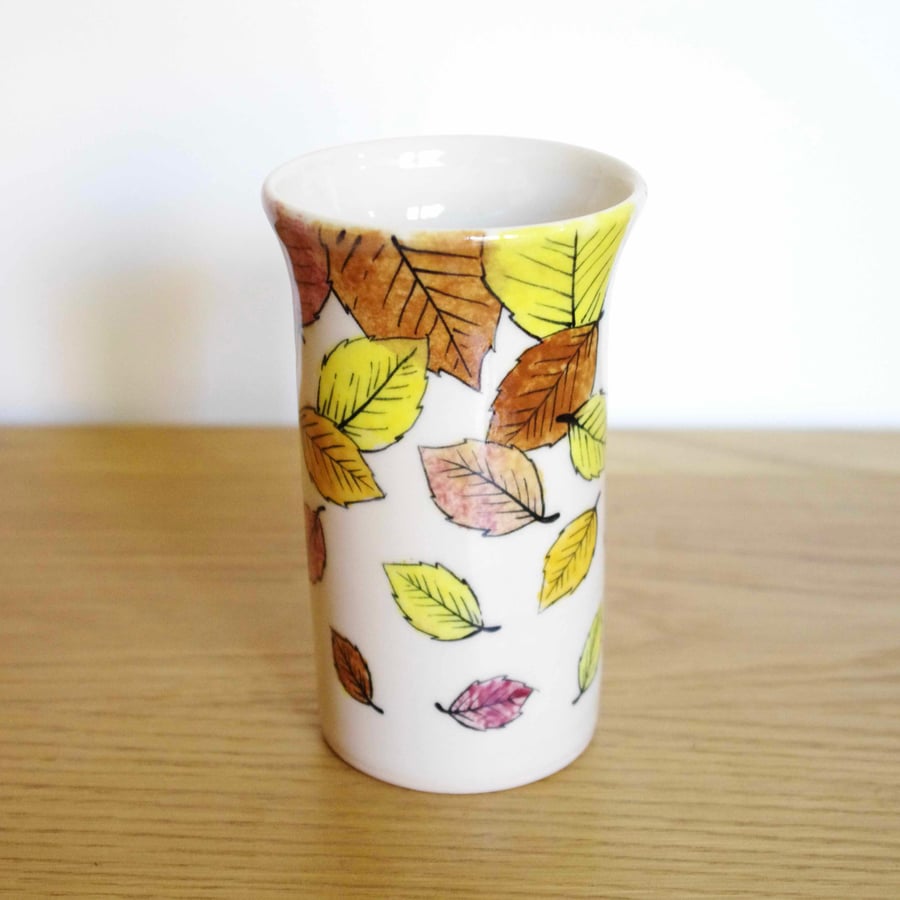Small Vase - Autumn Colours Beech Leaves