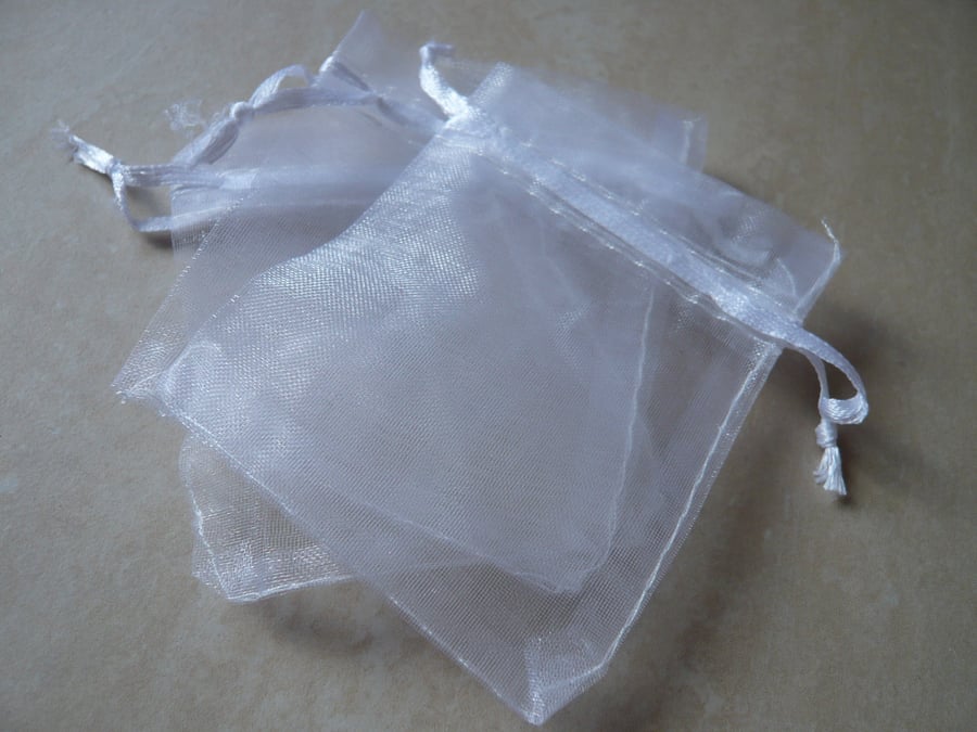 White Organza Bags 7 x 9 cm