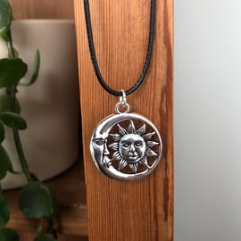 Sun moon charm necklace