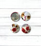 Latte & Berry Abstract Floral Fabric Covered Buttons, Set of 4, 23mm and 28mm - Image 2