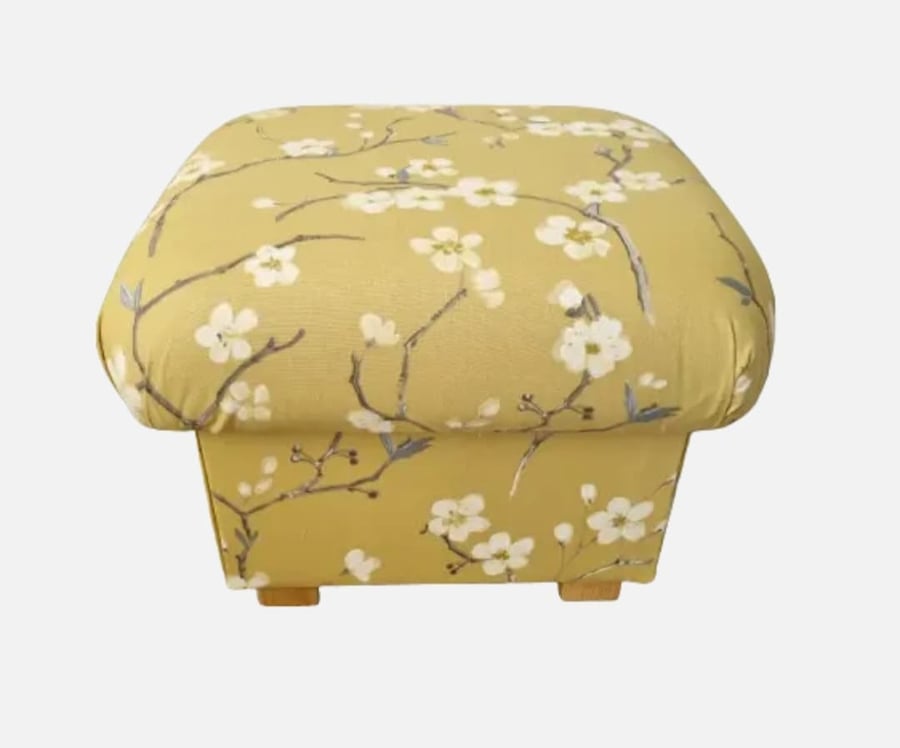 Storage Footstool Prestigious Emi Mustard Floral Ochre Pouffe Botanical Yellow 