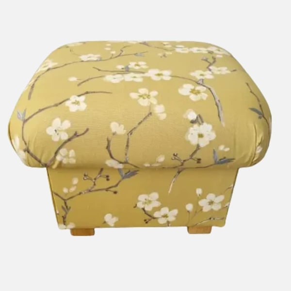 Storage Footstool Prestigious Emi Mustard Floral Ochre Pouffe Botanical Yellow 