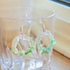 Green Aventurine Grade A Chip Beads, Clear White Quartz Earrings 