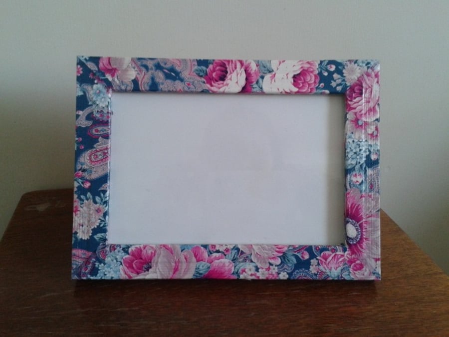 SALE - Upcycled Photo Frame decoupaged (floral) 40% off