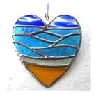 Sea Heart Suncatcher Stained Glass Beach Seaside Blue Sky