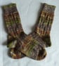Hand-cranked Knitted Ribbed Wool Socks Size 6 to 7 - Image 4