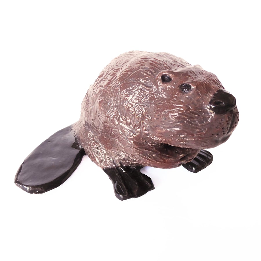 Beaver Ceramic Ornament - Handmade