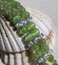 Green Peridot Crystal Gemstone Beaded Bracelet "Forest Dreams" - Image 5